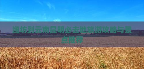 潍坊到云南昆明必去地