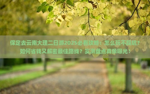 保定去云南大理二日游