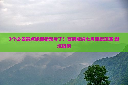 七月到云南西双版纳哪里玩