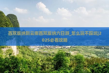 西双版纳到云南西双版纳六日游 西双版纳到云南西双版纳六日游