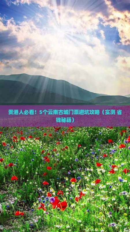 贵港去云南古城门票