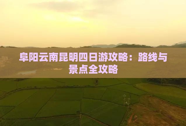 阜阳去云南昆明四日游