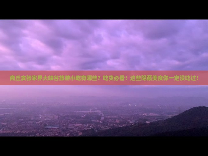 商丘去张家界大峡谷旅游小吃