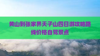 黄山到张家界天子山四日游