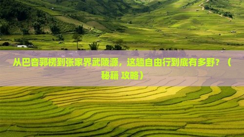 巴音郭楞到张家界武陵源自由行