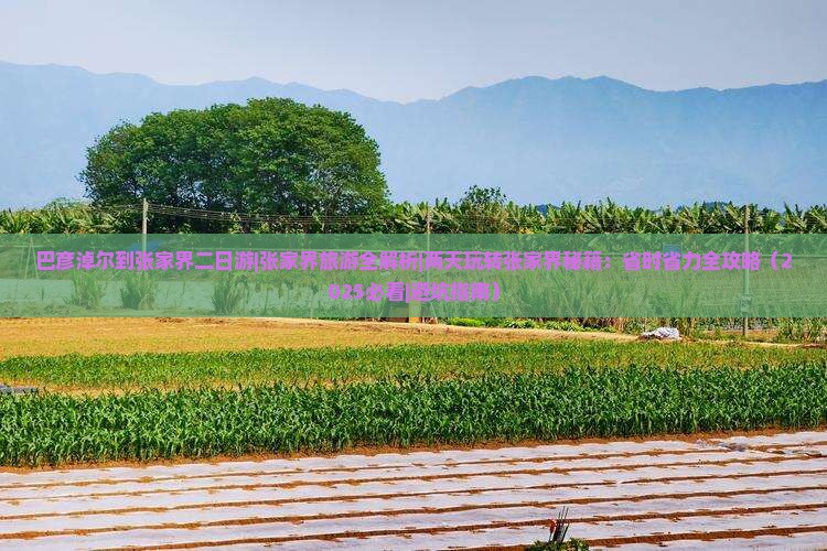巴彦倬尔去张家界二日游