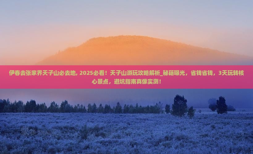 伊春去张家界天子山必去地