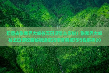 和县去张家界大峡谷五日游