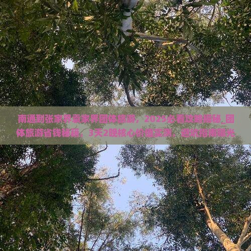 南通到张家界袁家界团体旅游