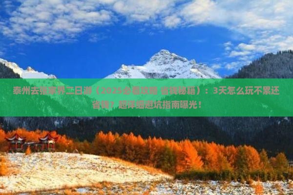泰州去张家界二日游