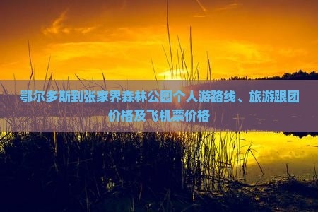 鄂尔多斯到张家界森林公园个人游