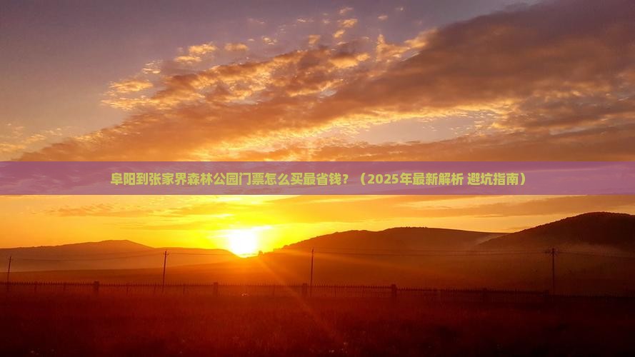 阜阳到张家界森林公园门票