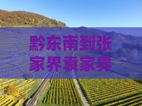 黔东南到张家界袁家界旅游