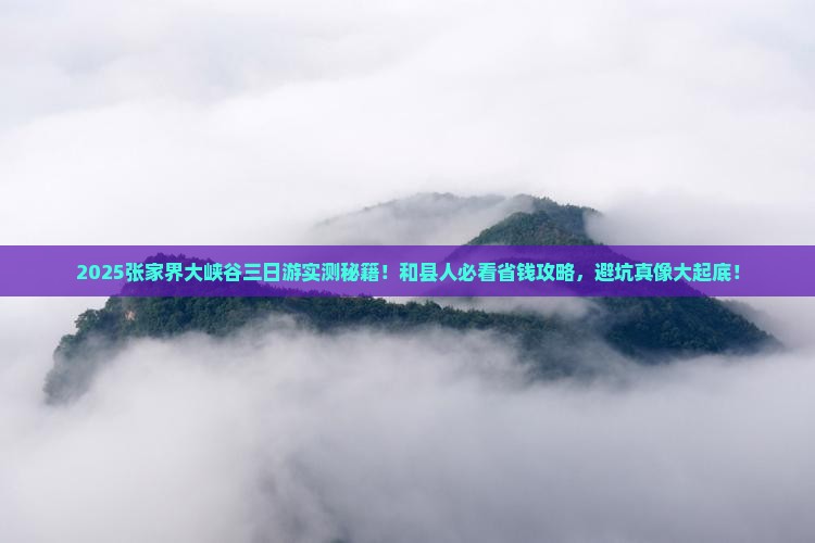 和县去张家界大峡谷三日游