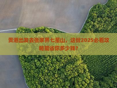 贵港去张家界七星山七日游