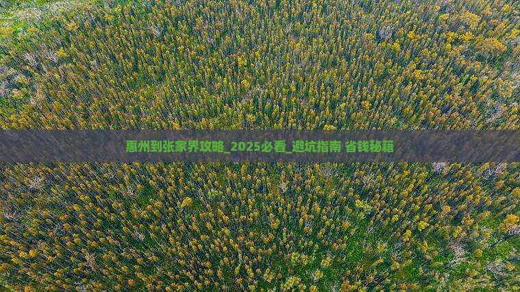 惠州到张家界攻略