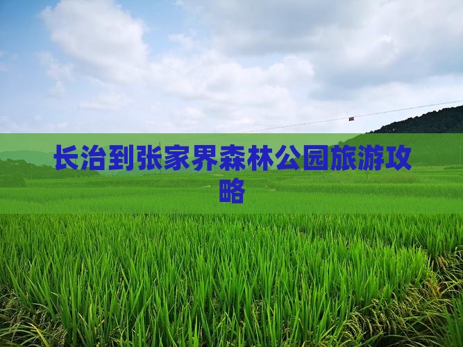 长治到张家界森林公园攻略