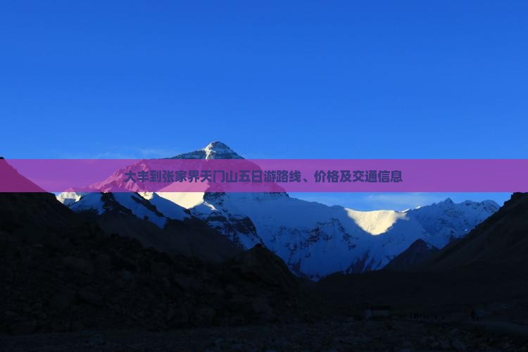 大丰到张家界天门山五日游