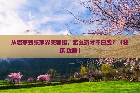 思茅到张家界芙蓉镇哪里玩