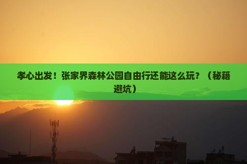 孝感到张家界森林公园自由行