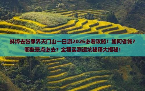 蚌埠去张家界天门山一日