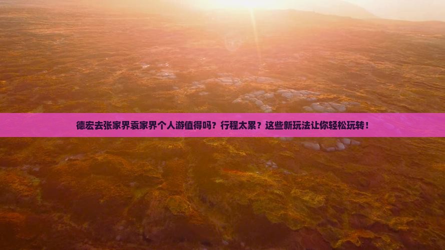 德宏去张家界袁家界个人游