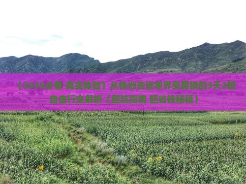 株洲去张家界芙蓉镇攻略