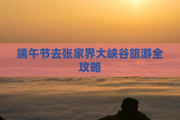 端午节去张家界大峡谷旅游