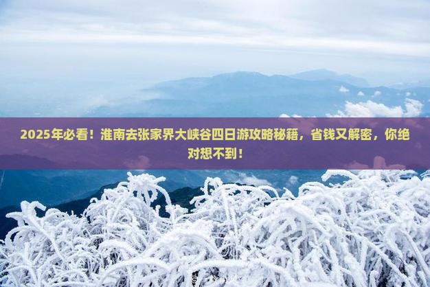 淮南去张家界大峡谷四日游