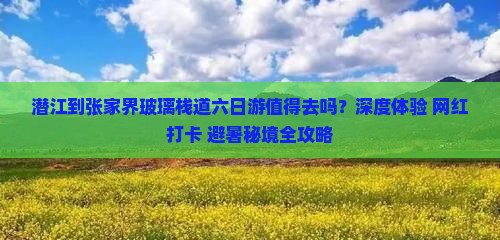 潜江到张家界玻璃栈道六日游
