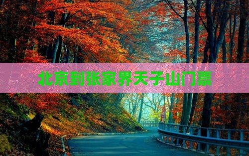 北京到张家界天子山门票