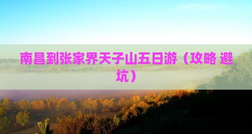 南昌到张家界天子山五日游