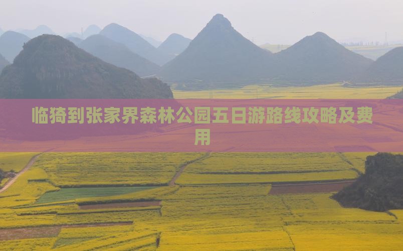 临猗到张家界森林公园五日游