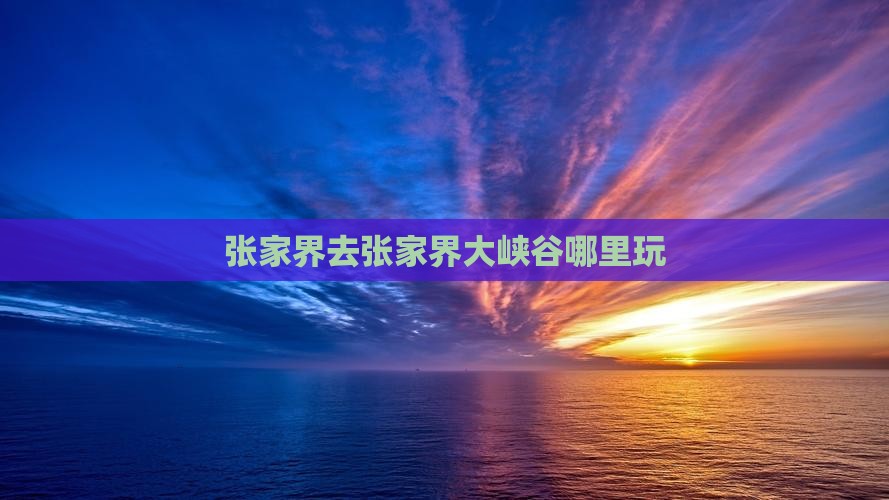 张家界去张家界大峡谷哪里玩