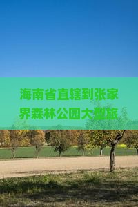海南省直辖到张家界森林公园大型旅游团