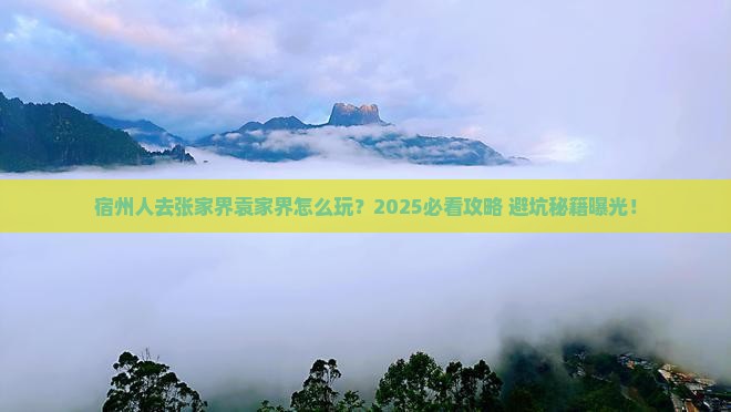 宿州去张家界袁家界团体旅游