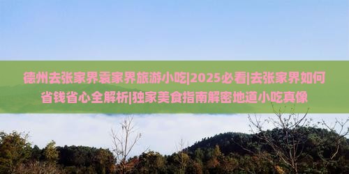 德州去张家界袁家界旅游小吃