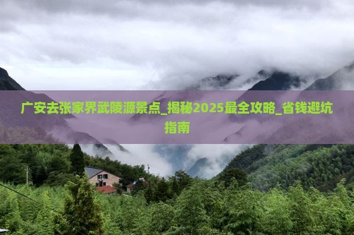 广安去张家界武陵源景点