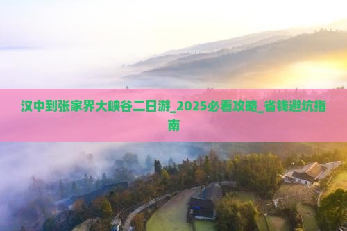 汉中到张家界大峡谷二日游