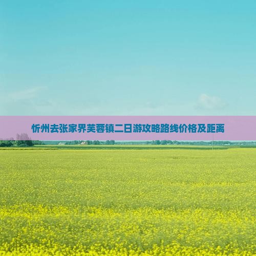 忻州去张家界芙蓉镇二日游