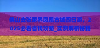 佛山去张家界凤凰古城四日游