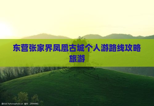 东营去张家界凤凰古城个人游