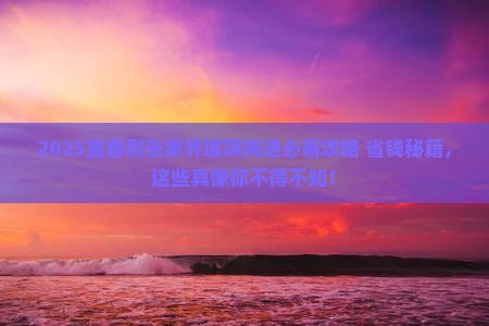 宜春到张家界玻璃栈道必去地
