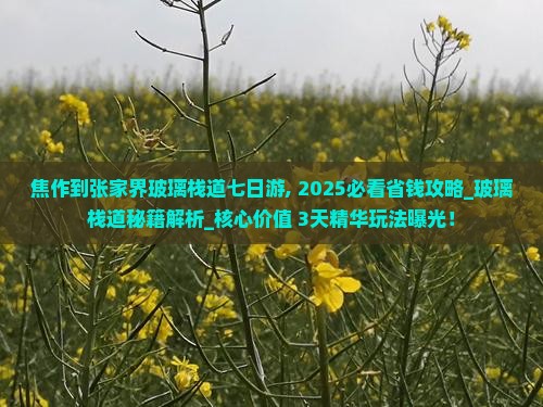 焦作到张家界玻璃栈道七日游