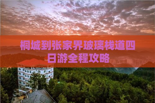 桐城到张家界玻璃栈道四日游
