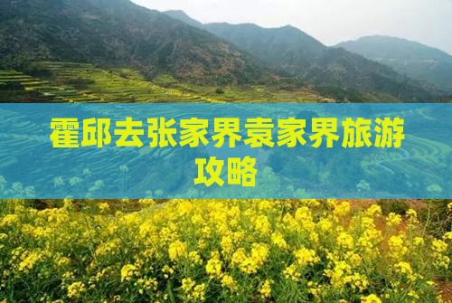 霍邱去张家界袁家界攻略